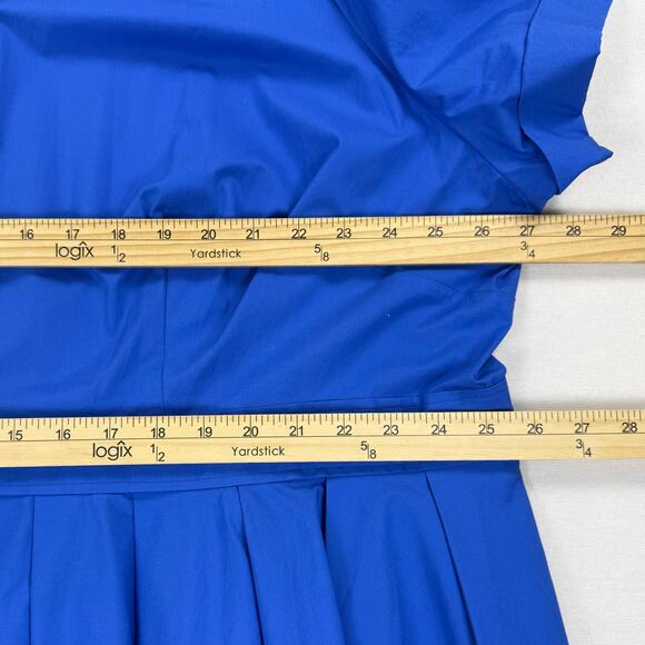 Blue Button-Up Midi Dress - Picture 12 of 15